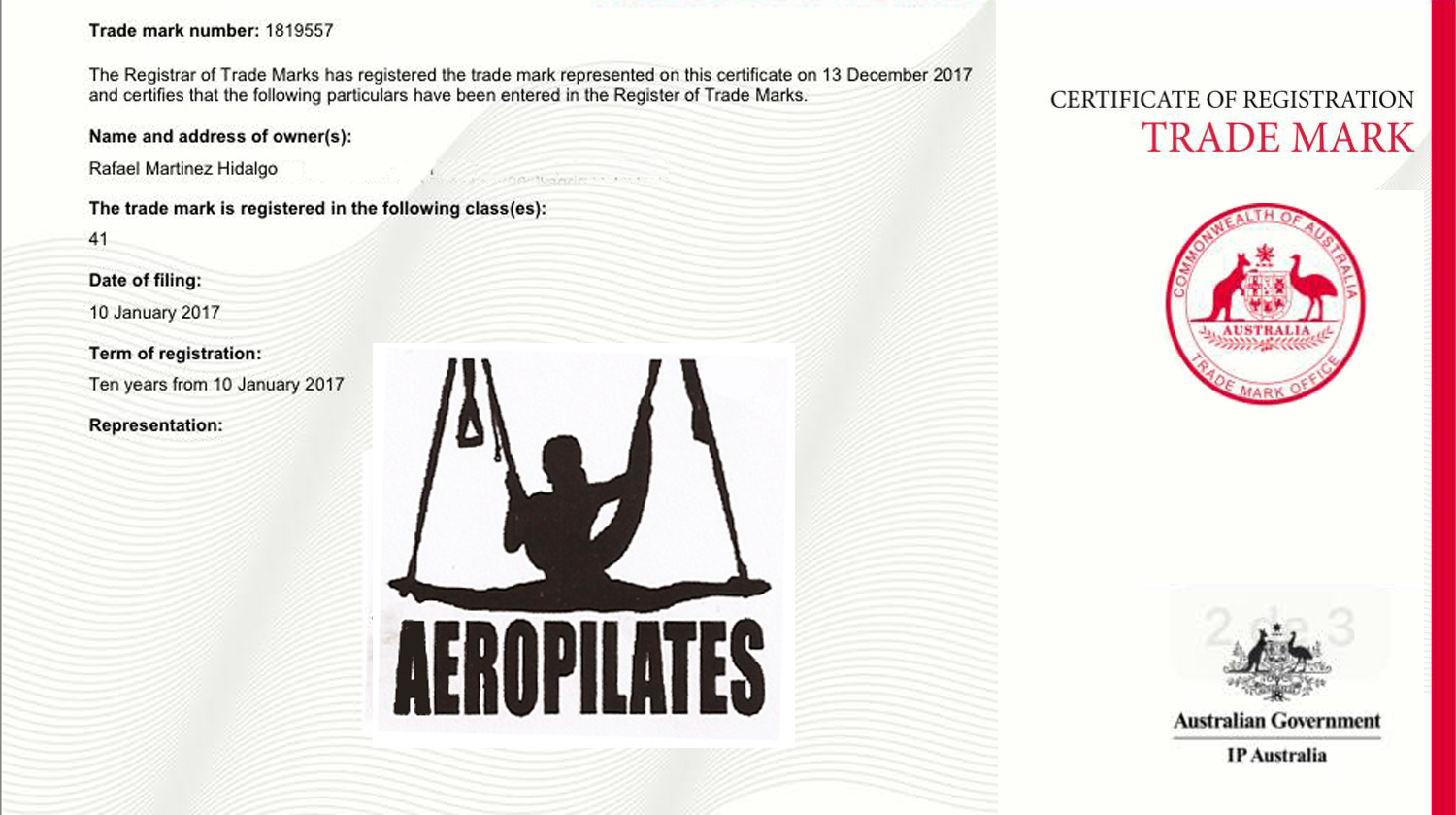 Nuestra Marca Internacional AeroPilates® Ha Sido Registrada con Éxito en Australia