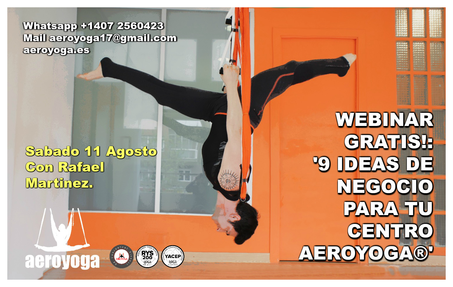 Webinar este Sábado con Rafael Martinez ‘9 Ideas de AeroYoga® como Método de Crecimiento Profesional ‘